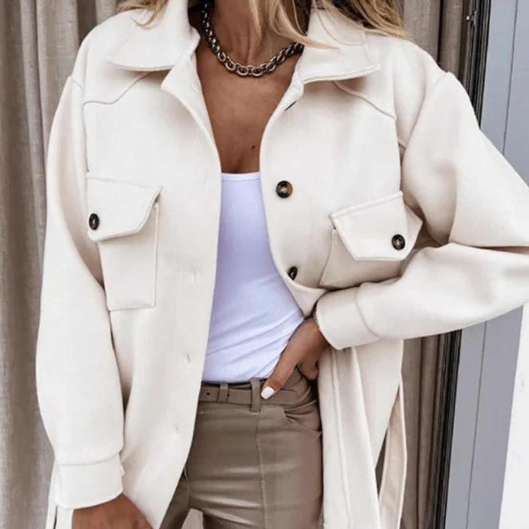 Women’s Wool Blend Coat | Tailored Long Elegant Jacket