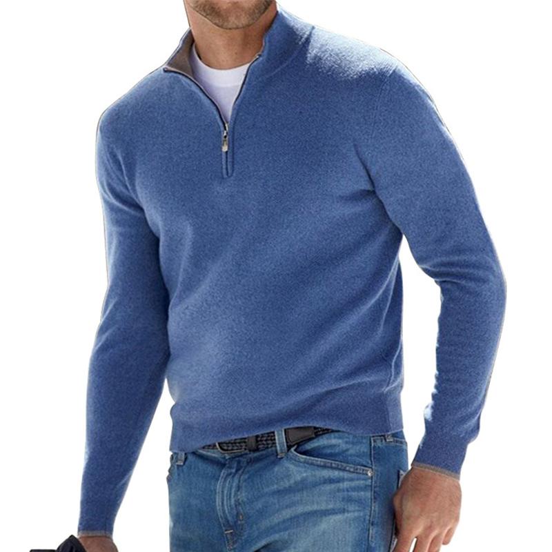 Men’s Half Zip Sweater | Knitted Cotton Pullover