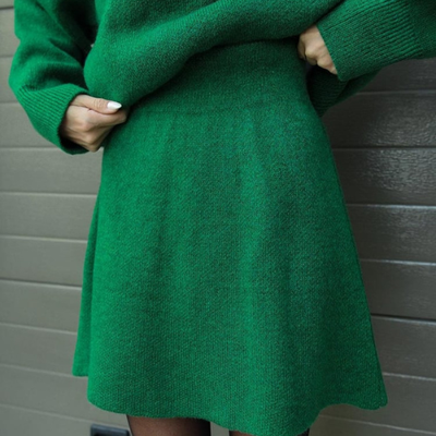 Women’s Knit Co-ord Set | Long Sleeve Top & Skirt