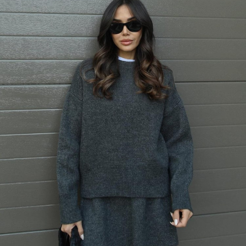 Women’s Knit Co-ord Set | Long Sleeve Top & Skirt