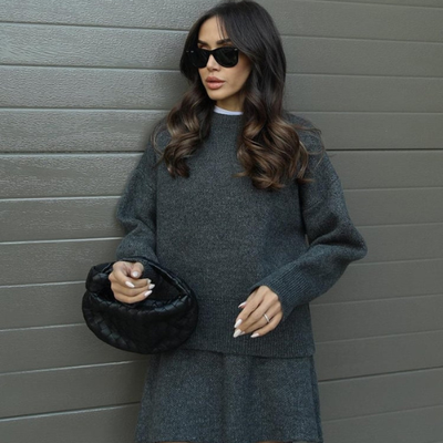 Women’s Knit Co-ord Set | Long Sleeve Top & Skirt