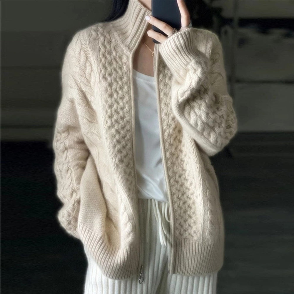 Women’s Cashmere Cardigan | High Neck Soft Knit Jumper