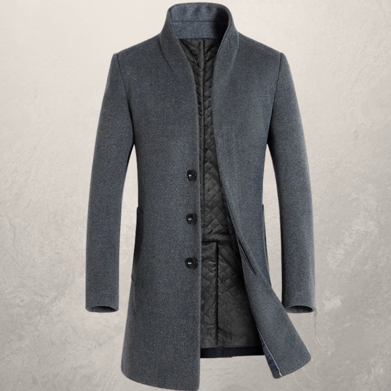 Men’s Wool Blend Overcoat | Tailored Single Breasted Winter Coat