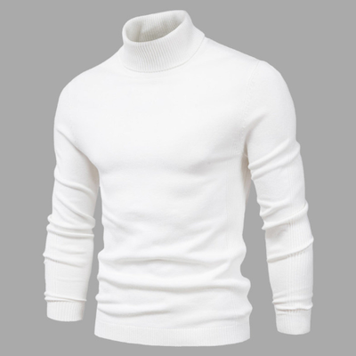 Men’s Turtleneck Jumper | Washable Cotton Knit
