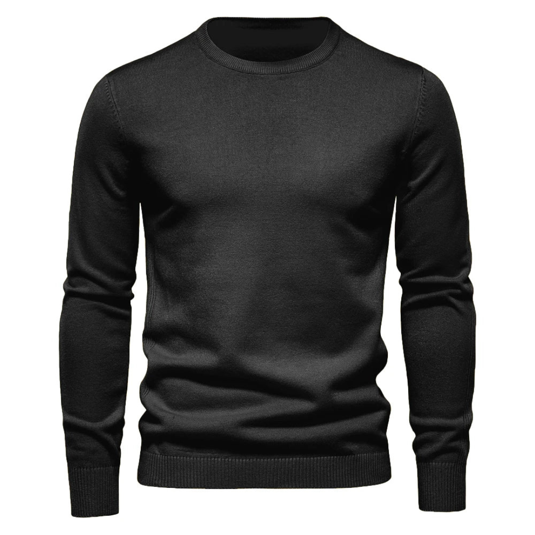 Men’s Knitted Pullover | Soft Cotton Crew Neck