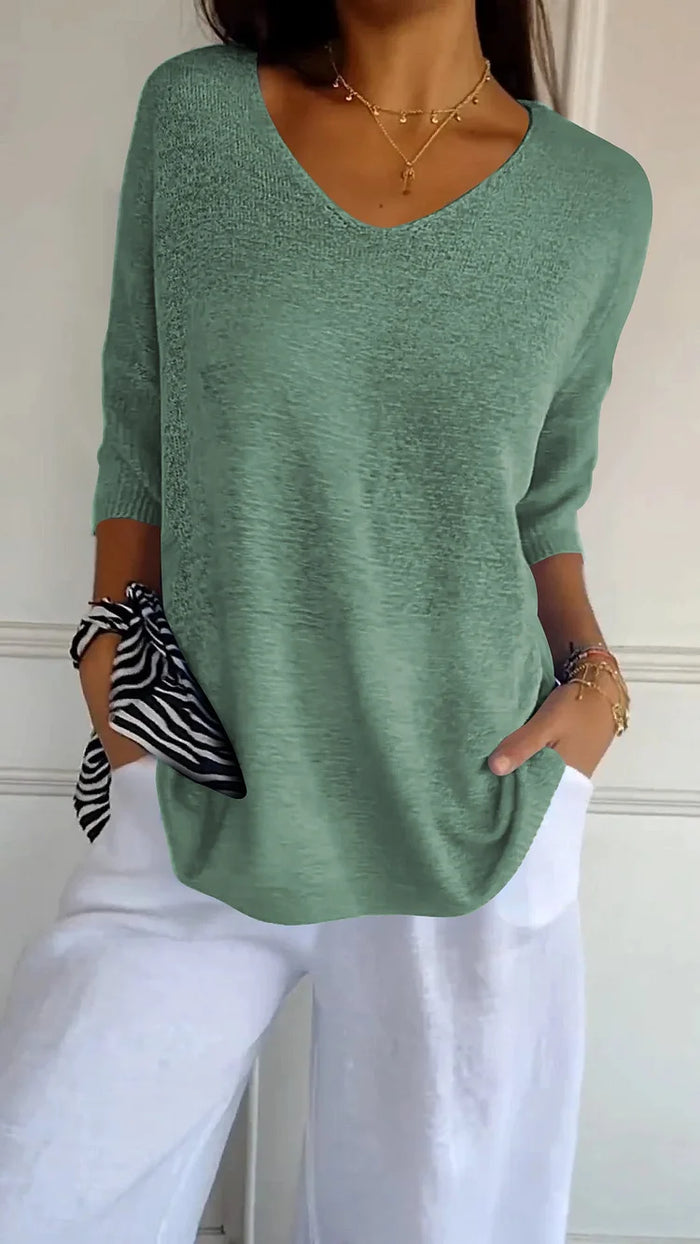 Women’s Knitted V-Neck Top | Soft Sleeveless Pullover