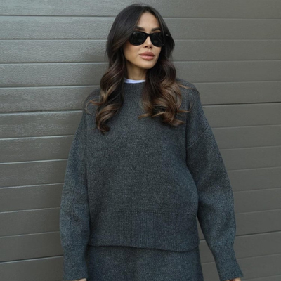 Women’s Knit Co-ord Set | Long Sleeve Top & Skirt