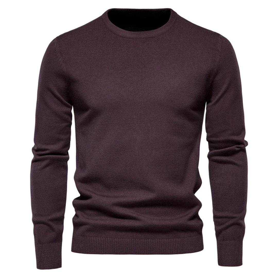 Men’s Knitted Pullover | Soft Cotton Crew Neck
