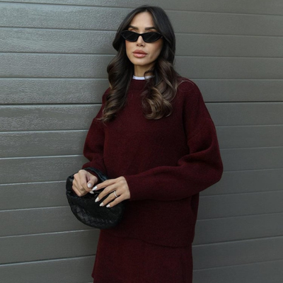 Women’s Knit Co-ord Set | Long Sleeve Top & Skirt