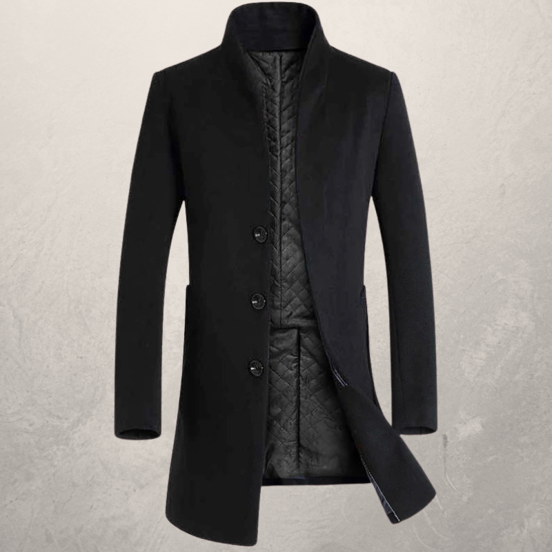 Men’s Wool Blend Overcoat | Tailored Single Breasted Winter Coat
