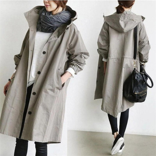 Women’s Waterproof Trench Coat with Hood | Lightweight & Windproof