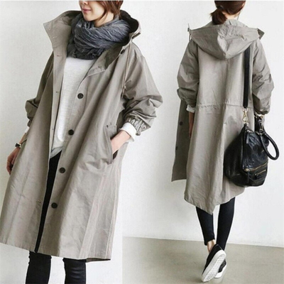 Women’s Waterproof Trench Coat with Hood | Lightweight & Windproof