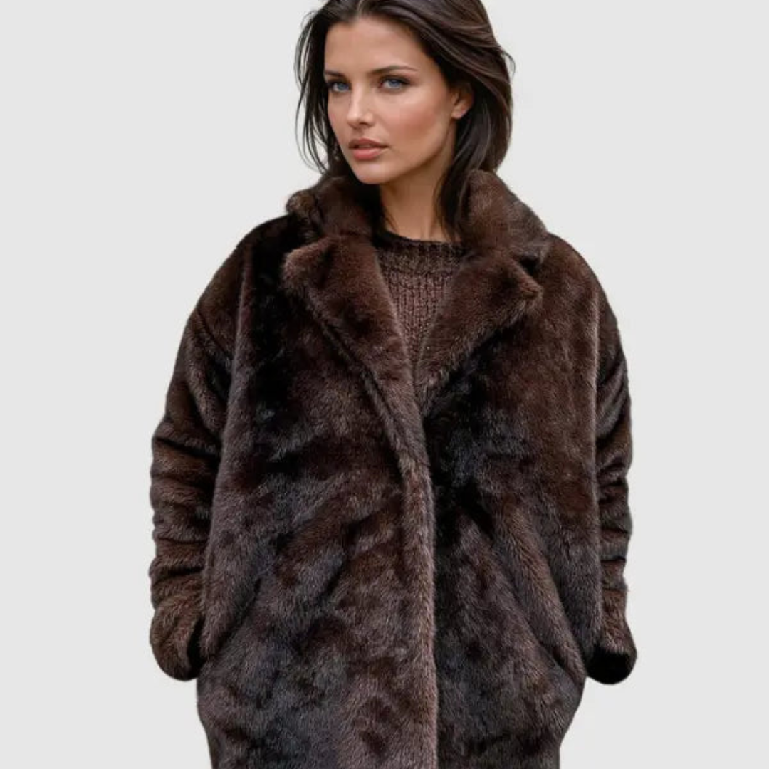 Women’s Long Faux Fur Coat | Soft Plush Warm Winter Jacket