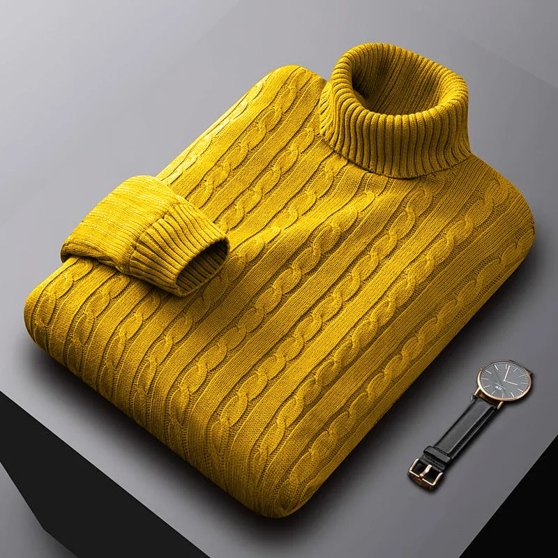 Men’s Turtleneck Sweater | Warm Knitted Winter Pullover