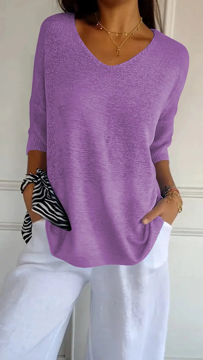 Women’s Knitted V-Neck Top | Soft Sleeveless Pullover