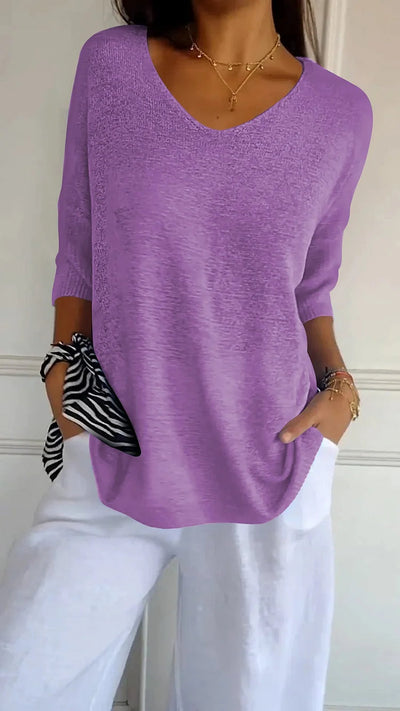 Women’s Knitted V-Neck Top | Soft Sleeveless Pullover