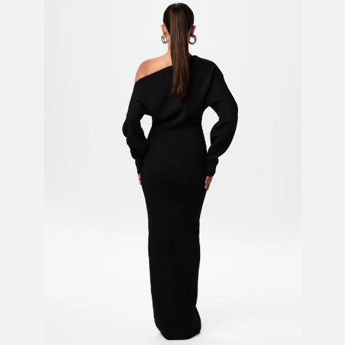 Women’s Off Shoulder Knit Maxi Dress | Stretchy & Elegant