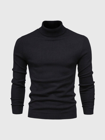 Men’s Turtleneck Jumper | Washable Cotton Knit