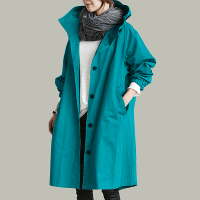 Women’s Waterproof Trench Coat with Hood | Lightweight & Windproof