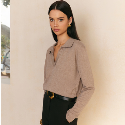 Women’s Collared Pullover Sweater | Soft Knit Long Sleeve Top