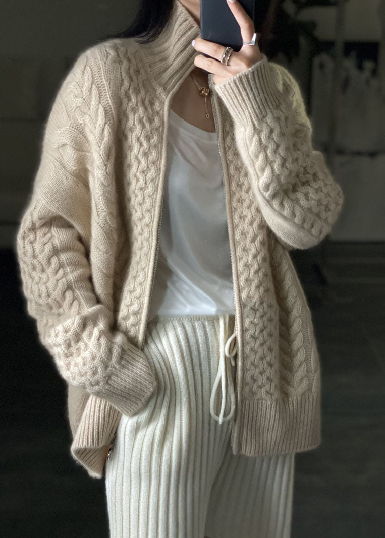 Women’s Cashmere Cardigan | High Neck Soft Knit Jumper