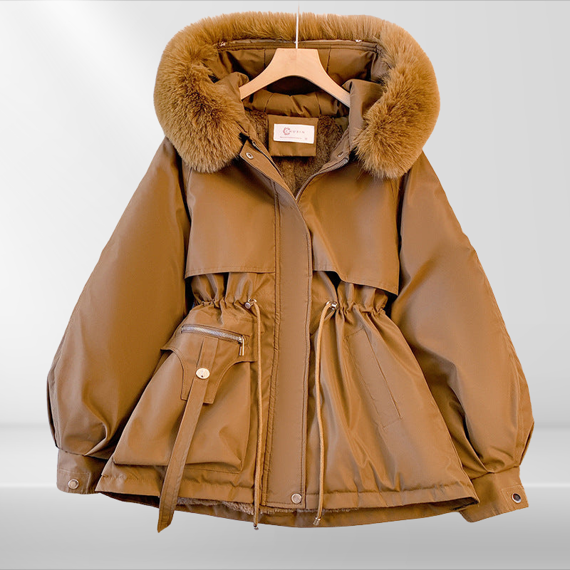 Women’s Down Jacket | Detachable Collar Long Winter Coat