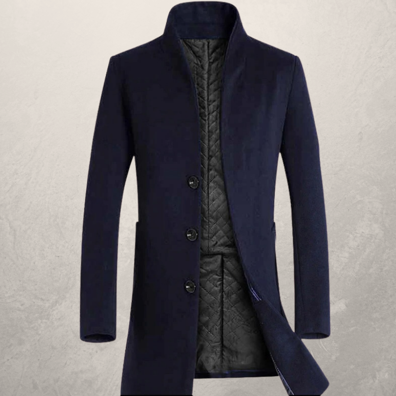 Men’s Wool Blend Overcoat | Tailored Single Breasted Winter Coat