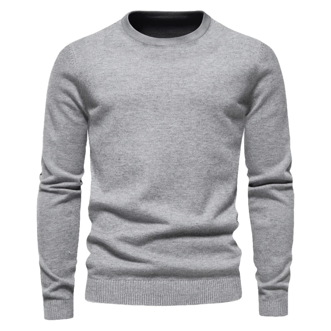 Men’s Knitted Pullover | Soft Cotton Crew Neck