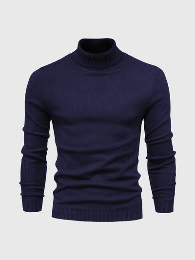 Men’s Turtleneck Jumper | Washable Cotton Knit
