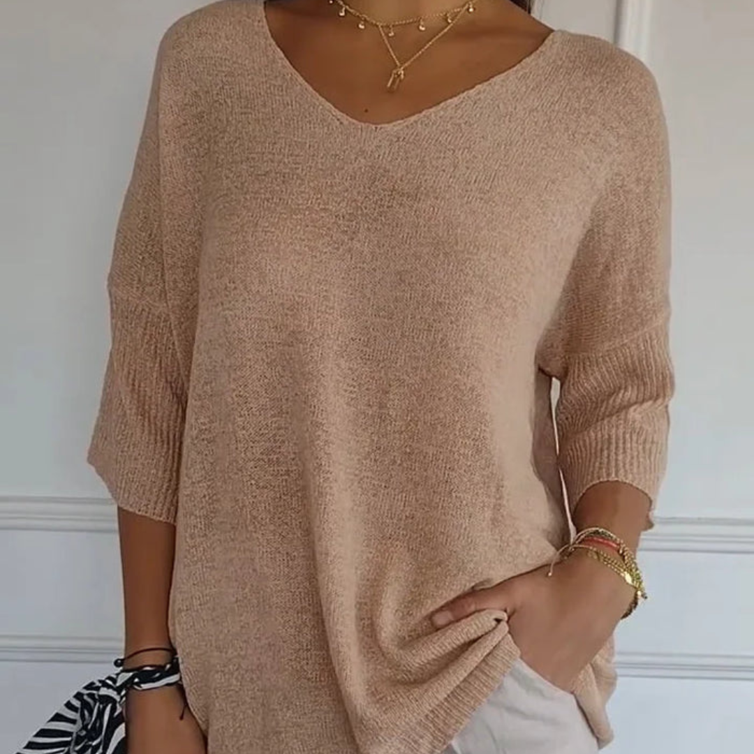 Women’s Knitted V-Neck Top | Soft Sleeveless Pullover