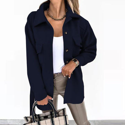 Women’s Wool Blend Coat | Tailored Long Elegant Jacket