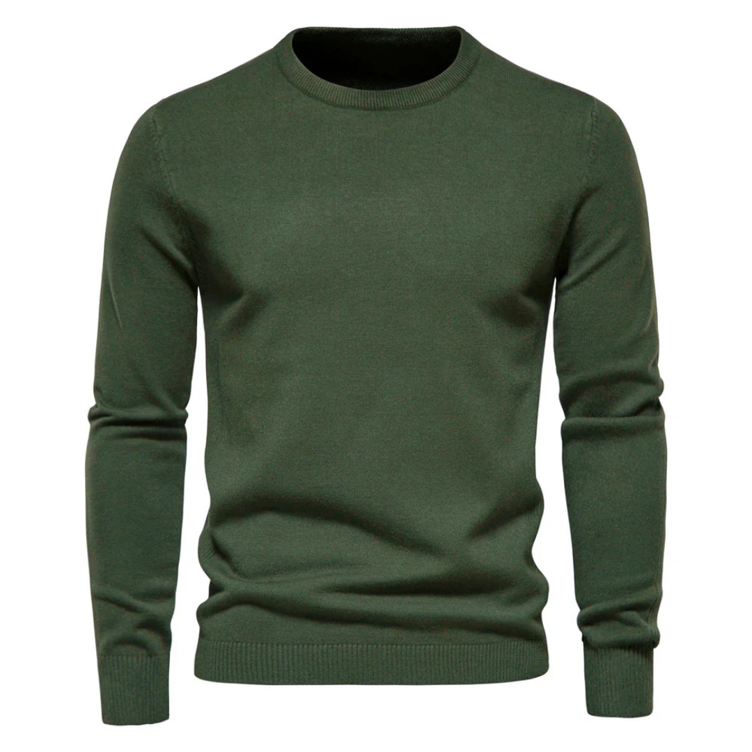 Men’s Knitted Pullover | Soft Cotton Crew Neck