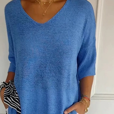 Women’s Knitted V-Neck Top | Soft Sleeveless Pullover