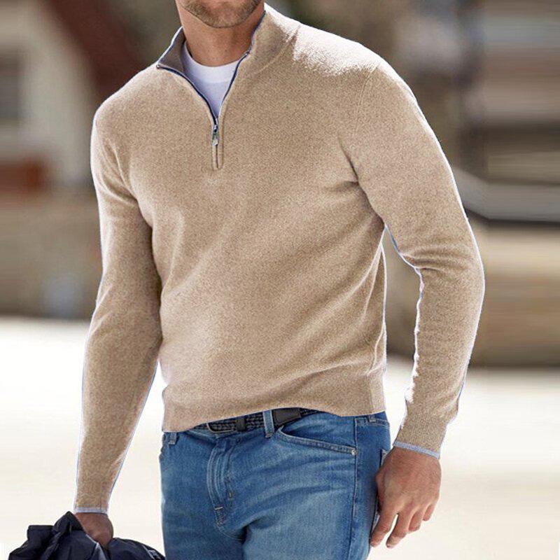 Men’s Half Zip Sweater | Knitted Cotton Pullover