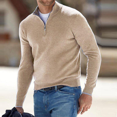 Men’s Half Zip Sweater | Knitted Cotton Pullover