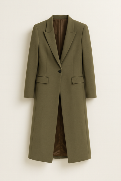 Women’s Long Wool Trench Coat | Classic Belted Winter Jacket