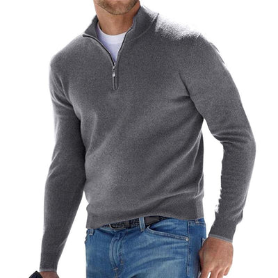 Men’s Half Zip Sweater | Knitted Cotton Pullover