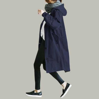Women’s Waterproof Trench Coat with Hood | Lightweight & Windproof