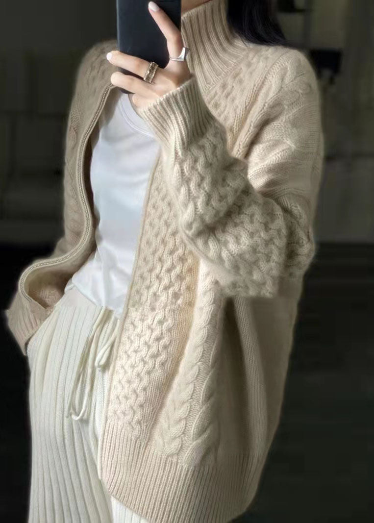 Women’s Cashmere Cardigan | High Neck Soft Knit Jumper