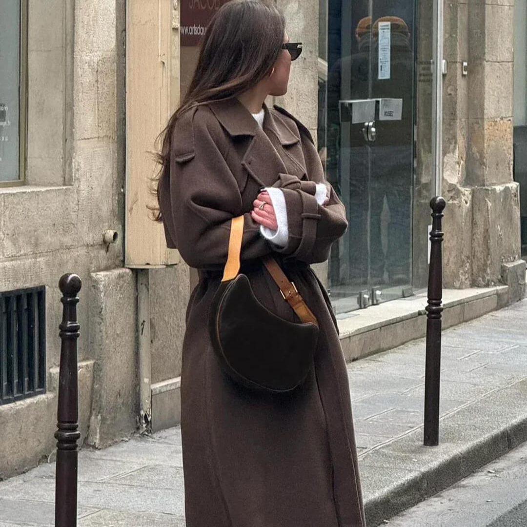 Women’s Long Trench Coat | Belted Classic Winter Jacket