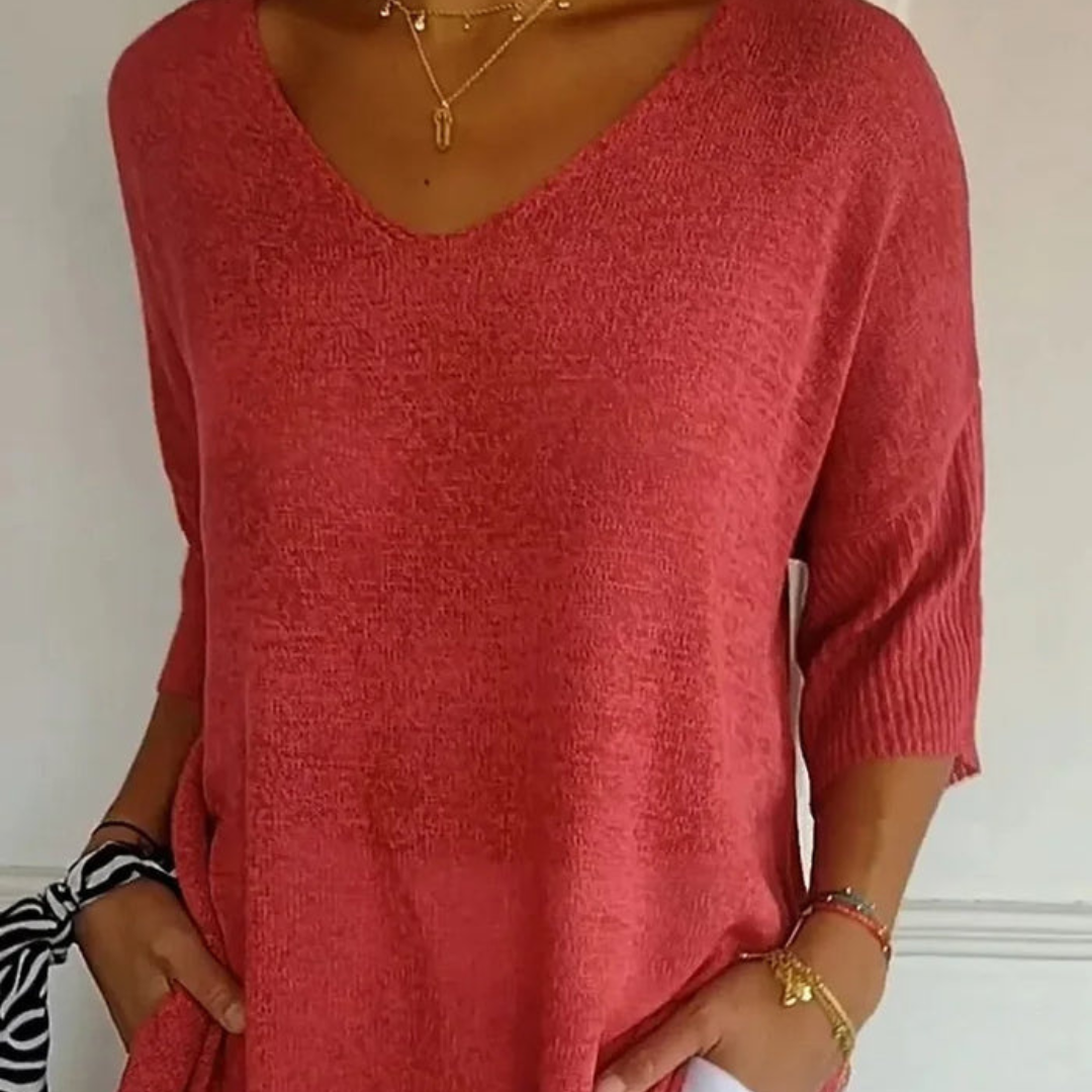 Women’s Knitted V-Neck Top | Soft Sleeveless Pullover