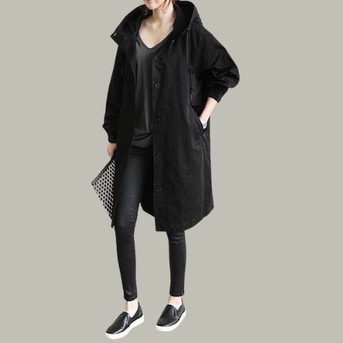 Women’s Waterproof Trench Coat with Hood | Lightweight & Windproof