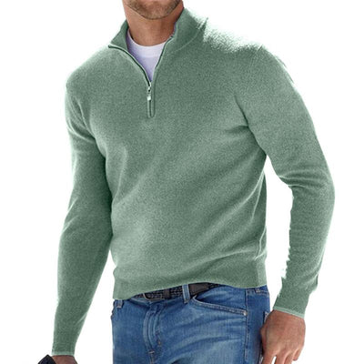 Men’s Half Zip Sweater | Knitted Cotton Pullover