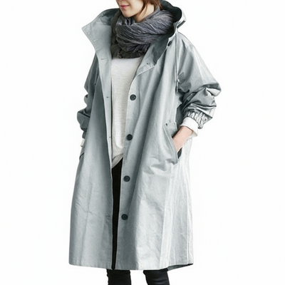 Women’s Waterproof Trench Coat with Hood | Lightweight & Windproof
