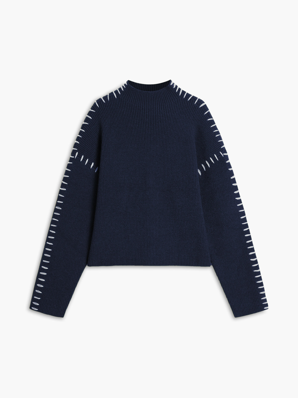 Women’s Oversized Mock Neck Sweater | Soft Ribbed Knit Pullover