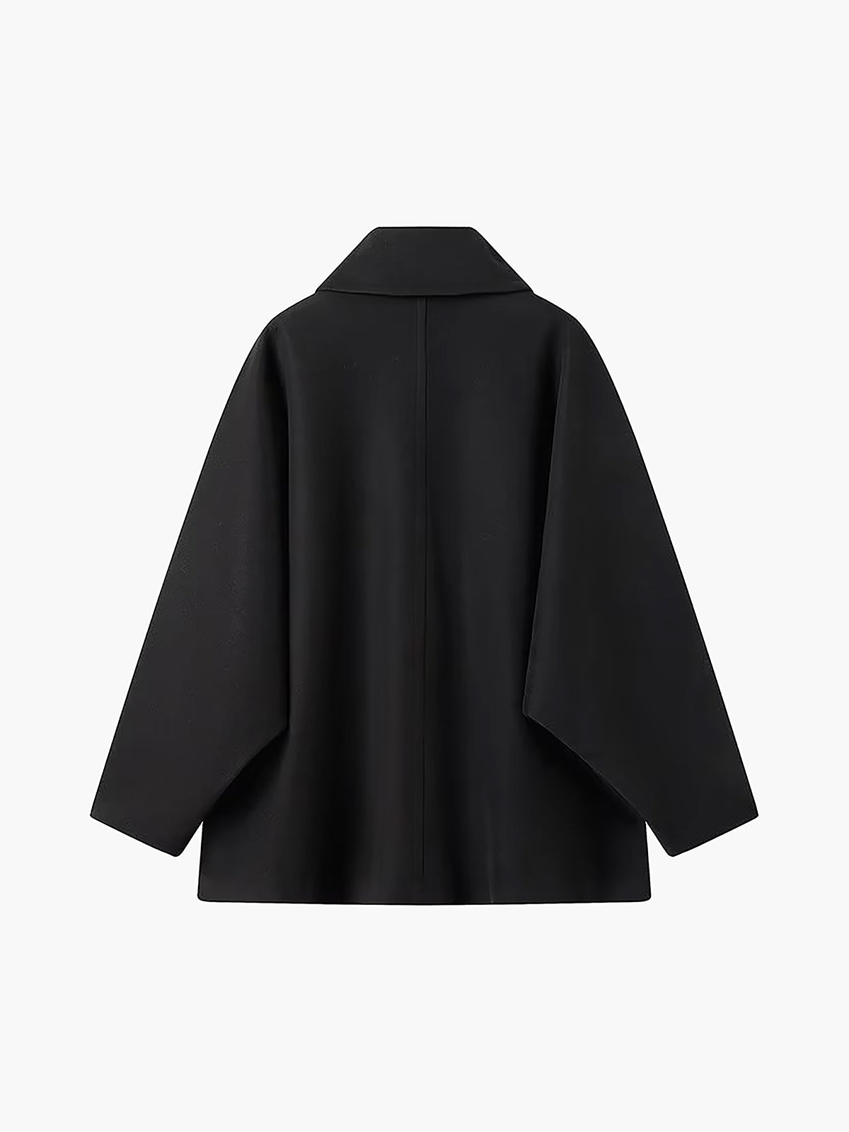 Women’s Cropped Wool Trench Coat | Oversized Double Breasted Jacket