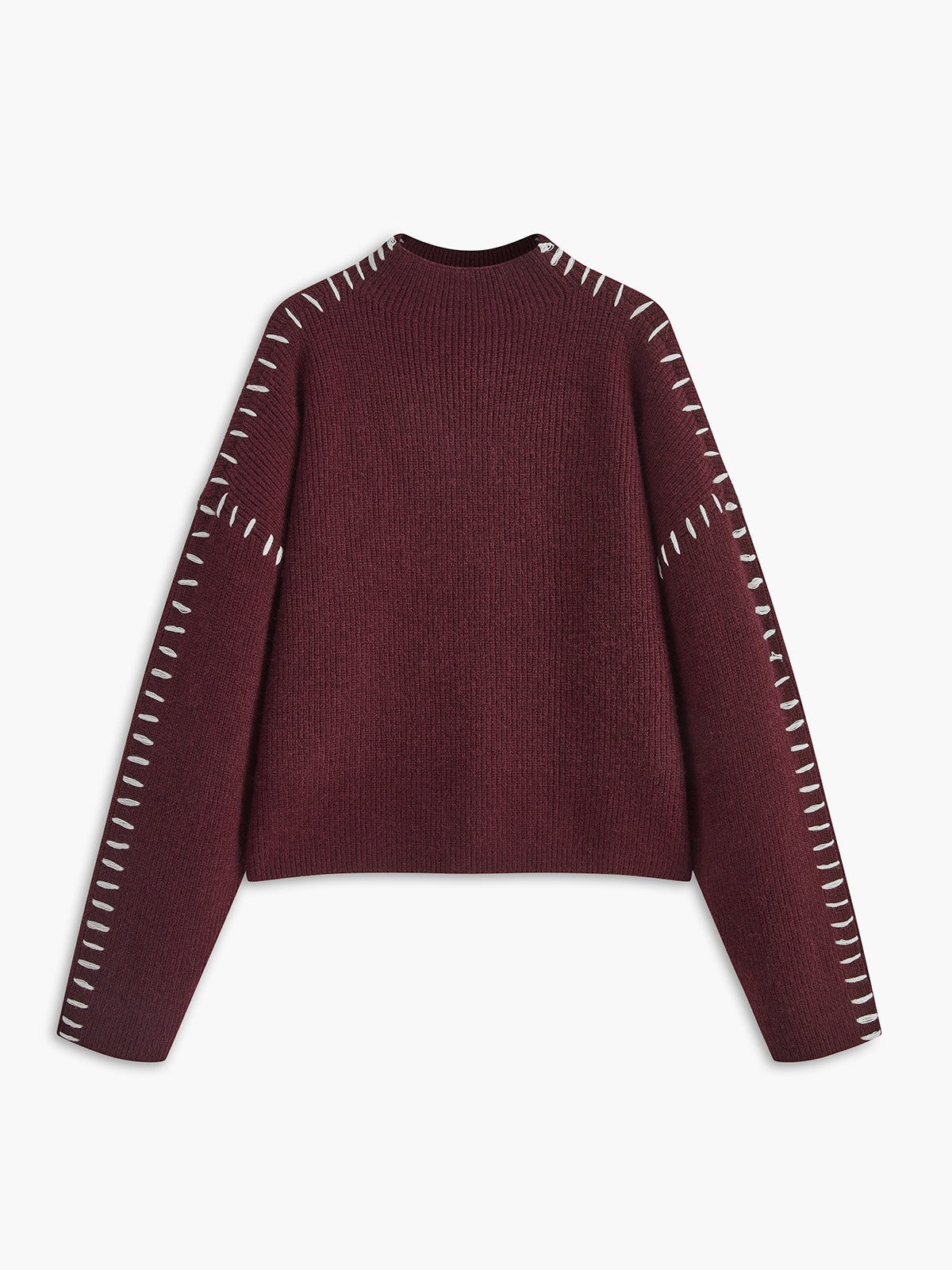 Women’s Oversized Mock Neck Sweater | Soft Ribbed Knit Pullover