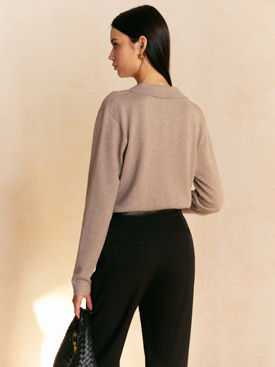 Women’s Collared Pullover Sweater | Soft Knit Long Sleeve Top