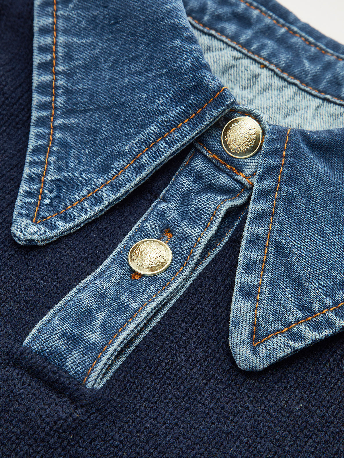 Women’s Two Tone Sweater | Collared Knit Pullover