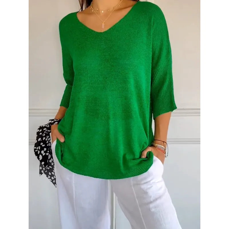 Women’s Knitted V-Neck Top | Soft Sleeveless Pullover